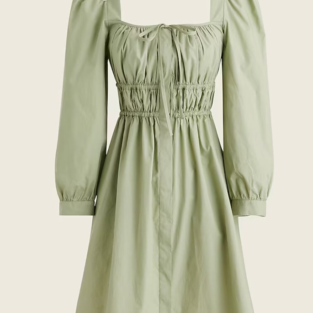 J. Crew Cinched-waist cotton poplin dress / Size 0